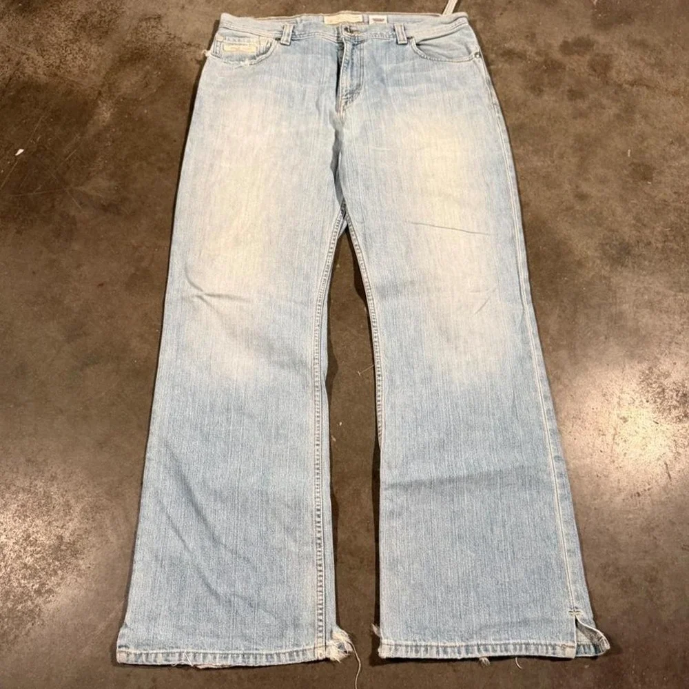 BKE Tyler Baggy Bootcut Jeans Mens 34x32 Light Wash Y2K Made in USA